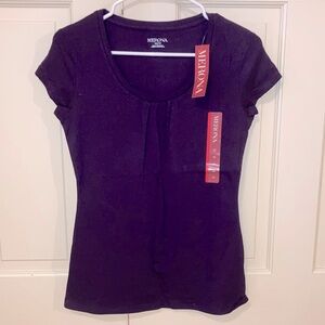 NWT Merona PURPLE Scoop Neck Tee, size XS
